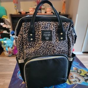Leopard diaper bag